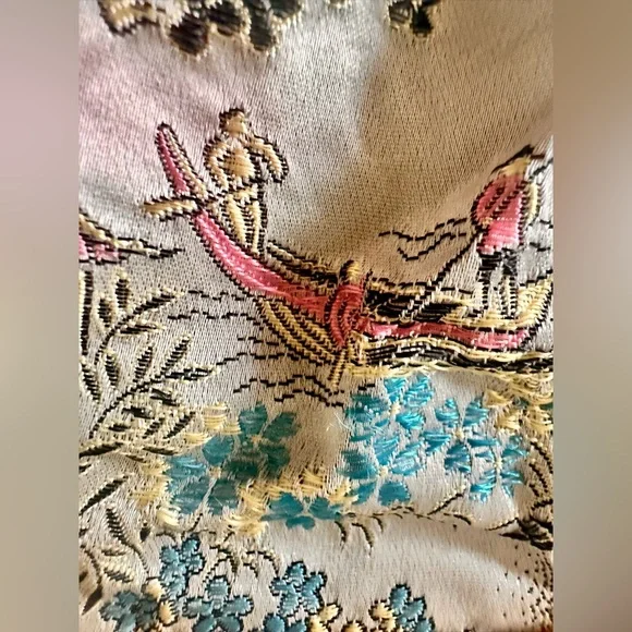 ***SOLD*** Vintage Asian Inspired Silk Clutch & Matching Coin Purse Tortoise - Picture 5 of 9